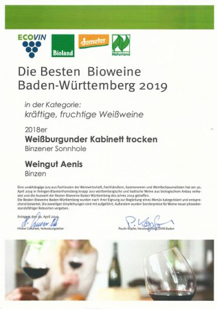 Die besten Bioweine Baden-Württemberg 2019